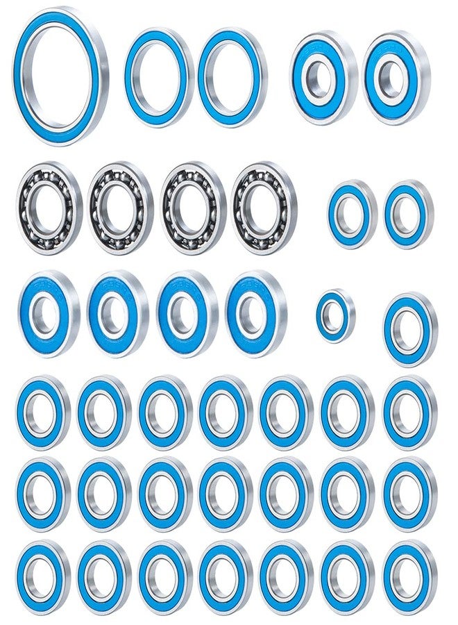 WEFEINO 38PCS Ball Bearing Set Blue Rubber Sealed for 1/10 Axial SCX10 III AXI03007 RC Crawler Car - Image 1
